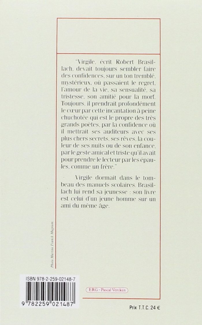 Brasillach, Robert - Présence de virgile - Plon 1989 dos