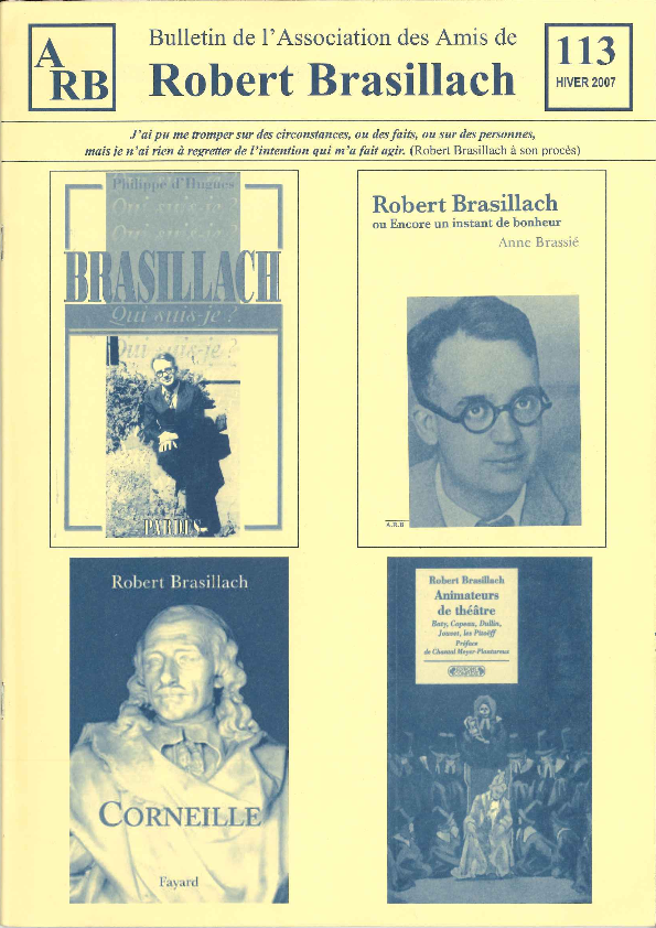 Les Amis de Robert Brasillach - Bulletin 113