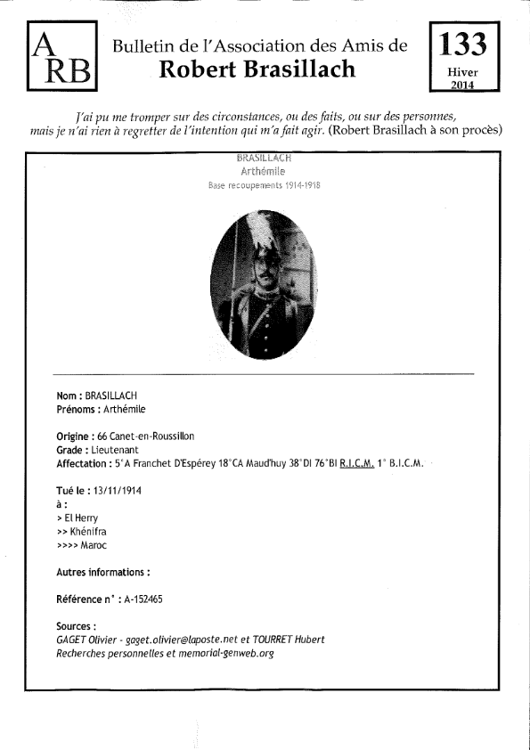 Bulletin de l'association des Amis de Robert Brasillach - 133