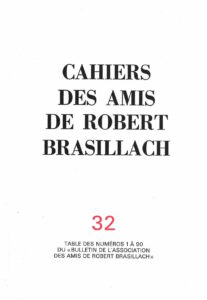 32 - Cahiers des Amis de Robert Brasillach - Mai 1955